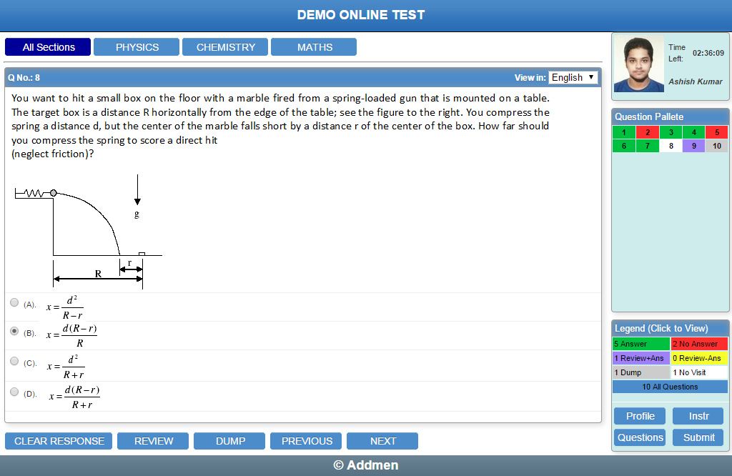 Student Online Test Dashboard