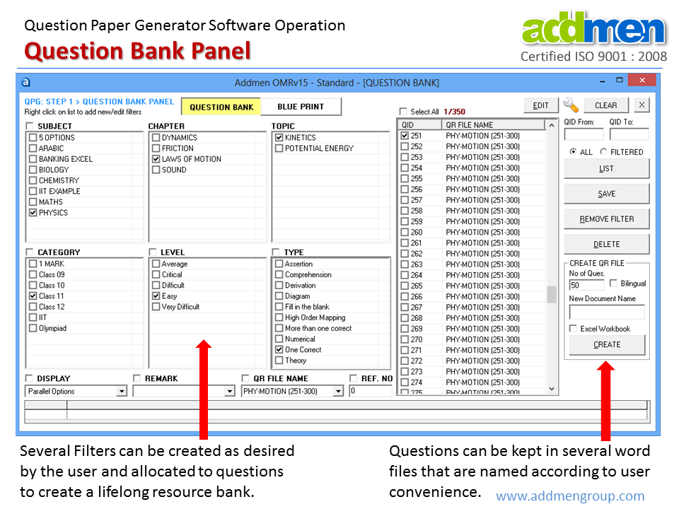 Question Bank Panel