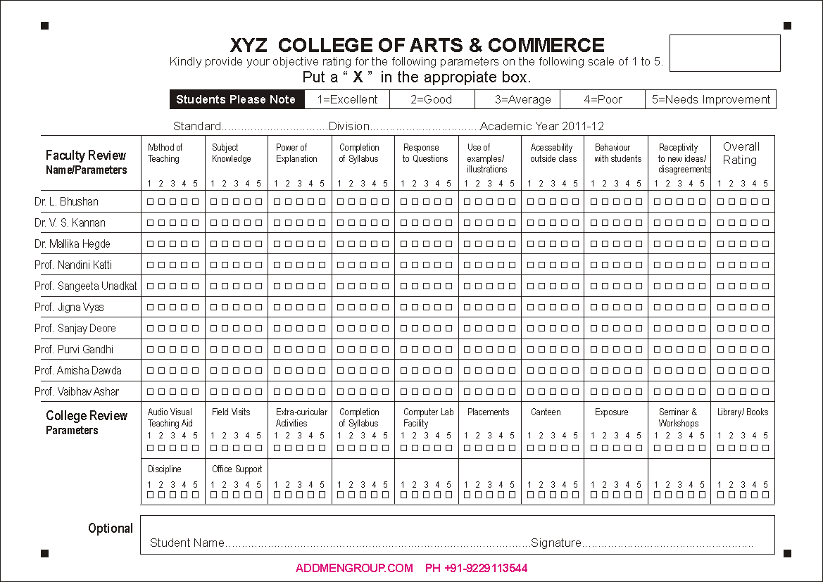 Student Feedback Form