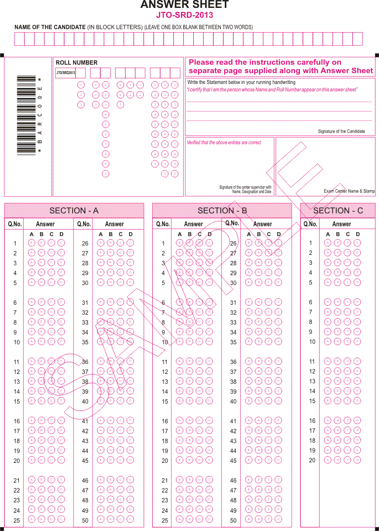 OMR Sheet with Barcode