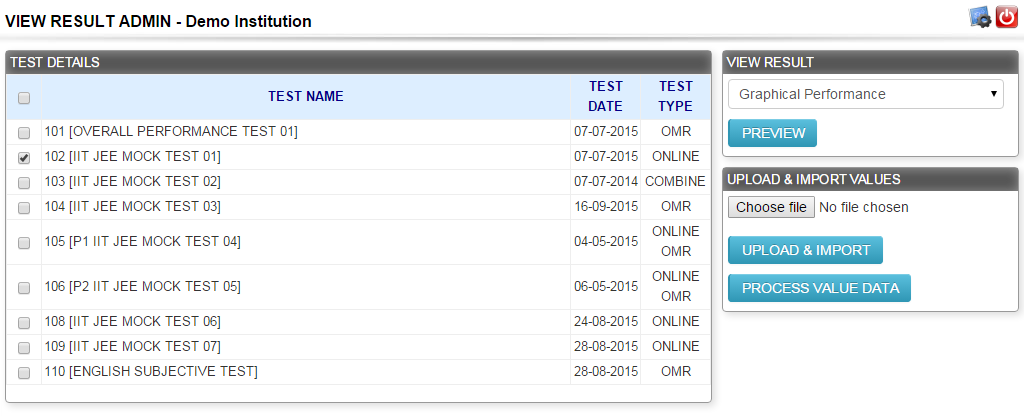 How to Upload Online Test Result