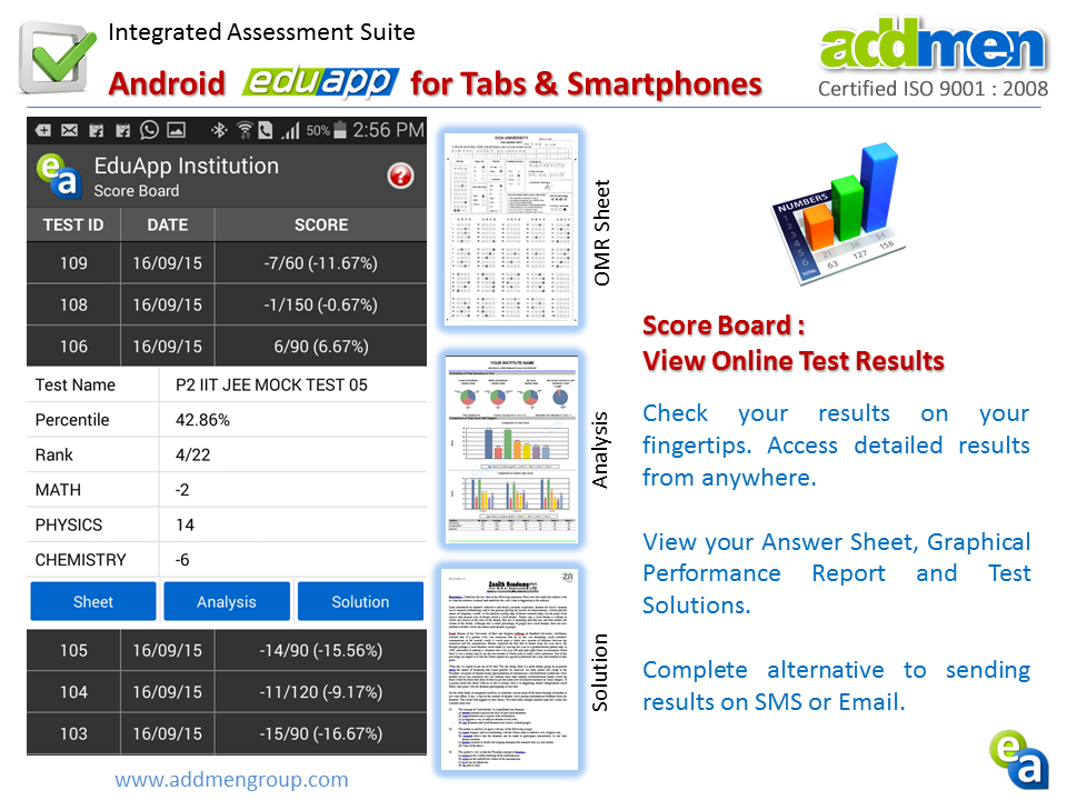 Online Test Result Android