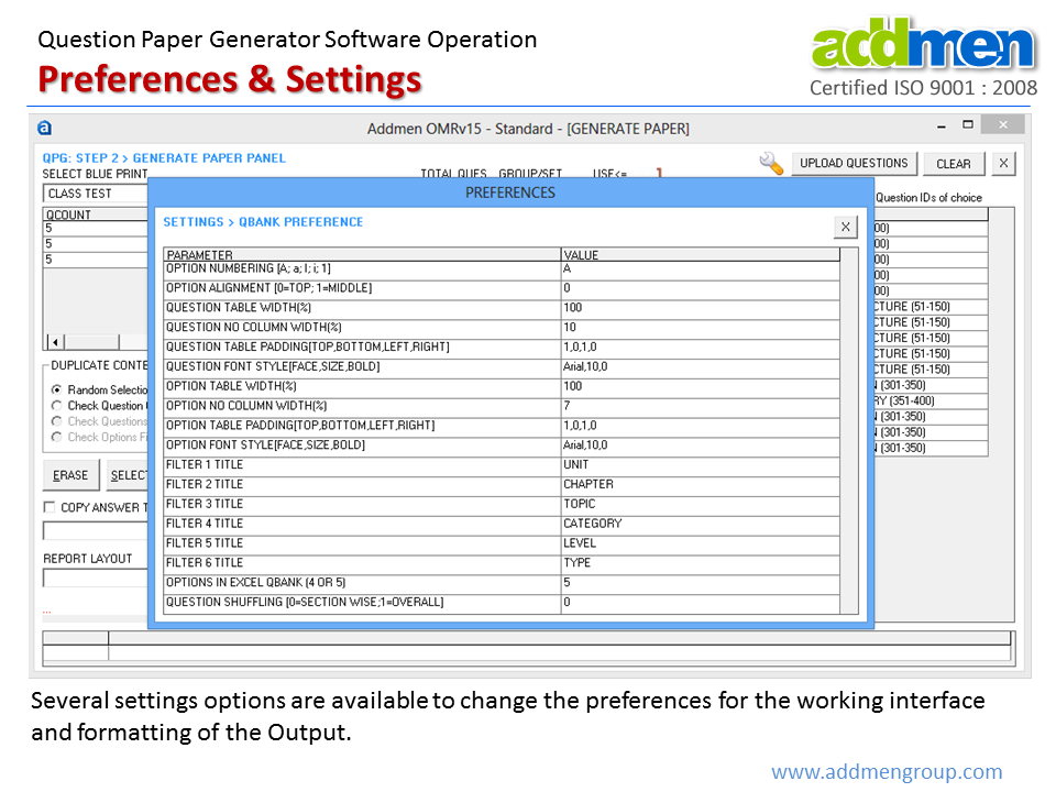 Preferences and Setting