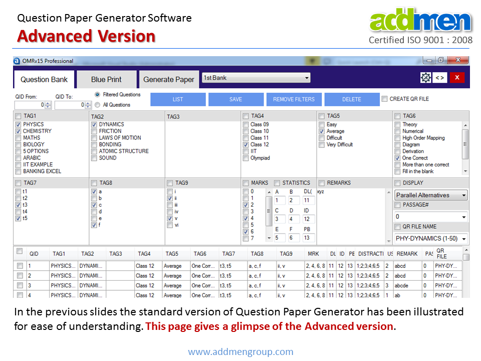 Question Paper Generator Advanced Version