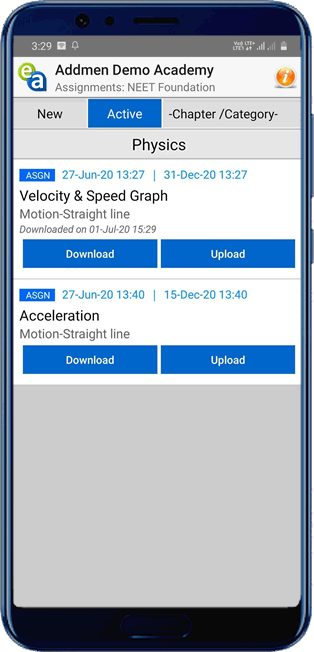 Download and upload Assignments
