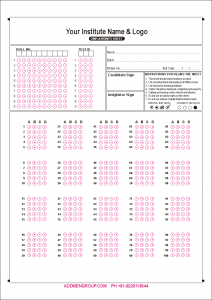 Addmen OMR sheet Sample for Practice