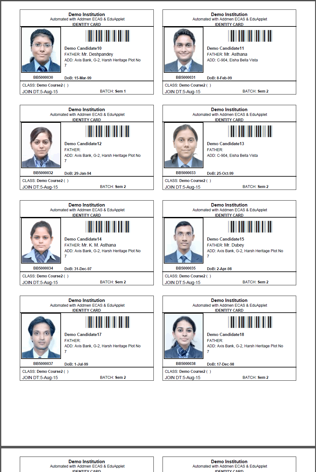 School Management software Identity card Sample School Management software Identity card Sample