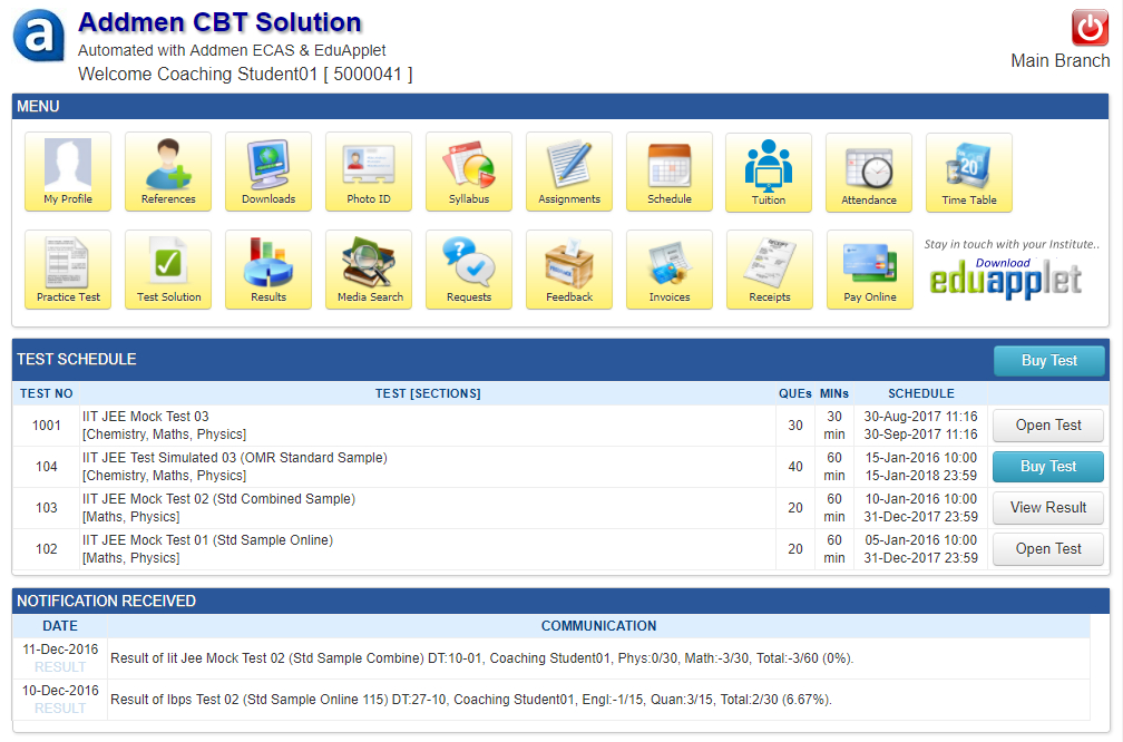 ECAS (Enhanced Campus Automation System)