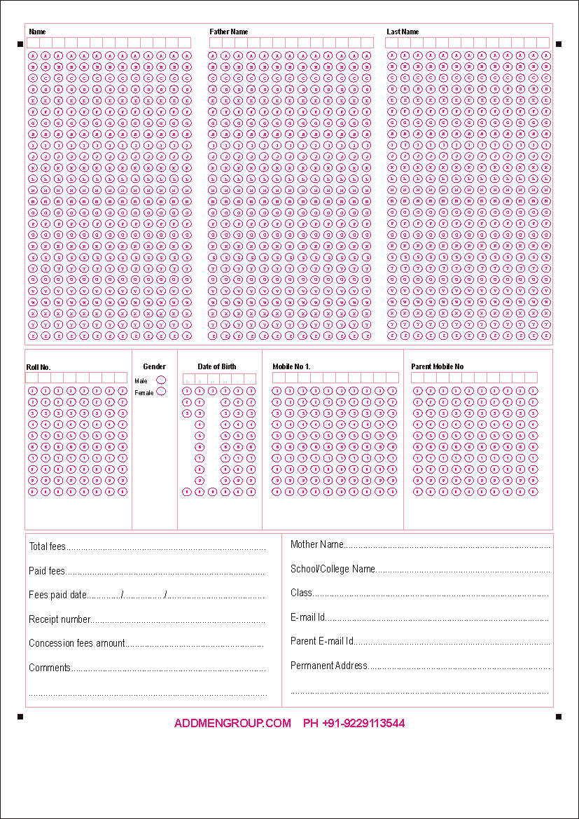 Omr Sheet Omr Sheets Omr Answer Sheet Sample 2019