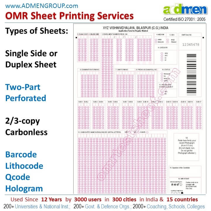 OMR Sheet Printing Services