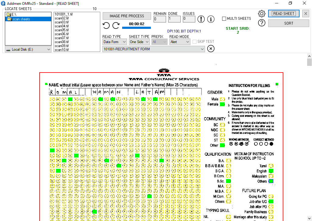 Read Sheet Interface