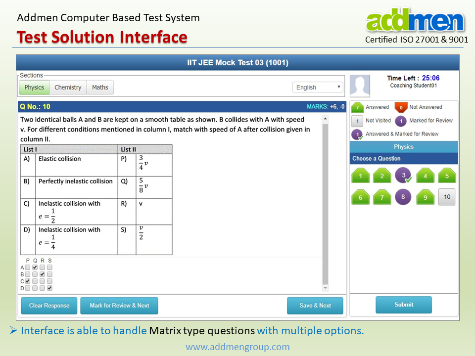 Student Online Test Dashboard