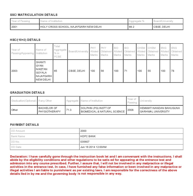 Download Application Format PDF from website